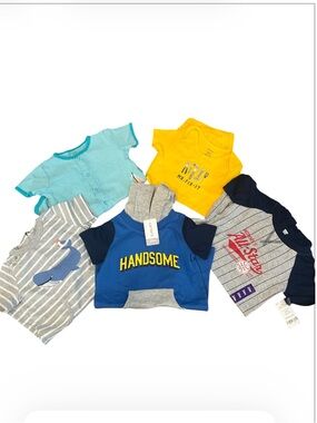 Carter's Baby Boy New Lot of Five 24 Month Bodysuits